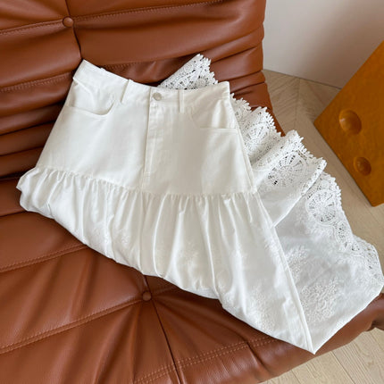 WHITE DRESS 25S WITH LACE EMBROIDERY 265759