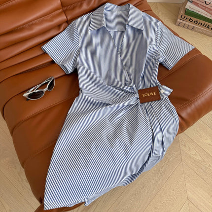 STRIPED POLO DRESS 25S IN COTTON 265762