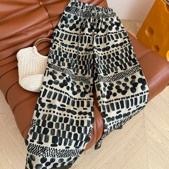 LINEN 25S PRINTED PANTS 265699