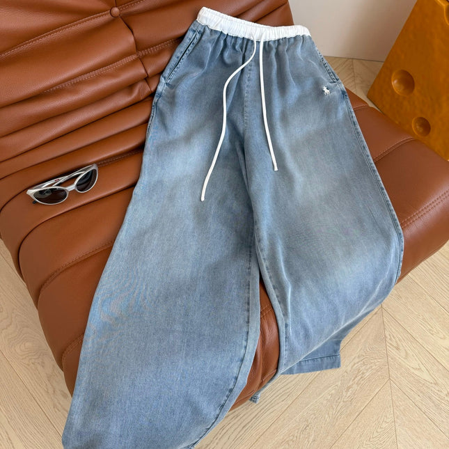 LIGHT BLUE 25S TENCEL JEANS WITH EMBROIDERY 265678