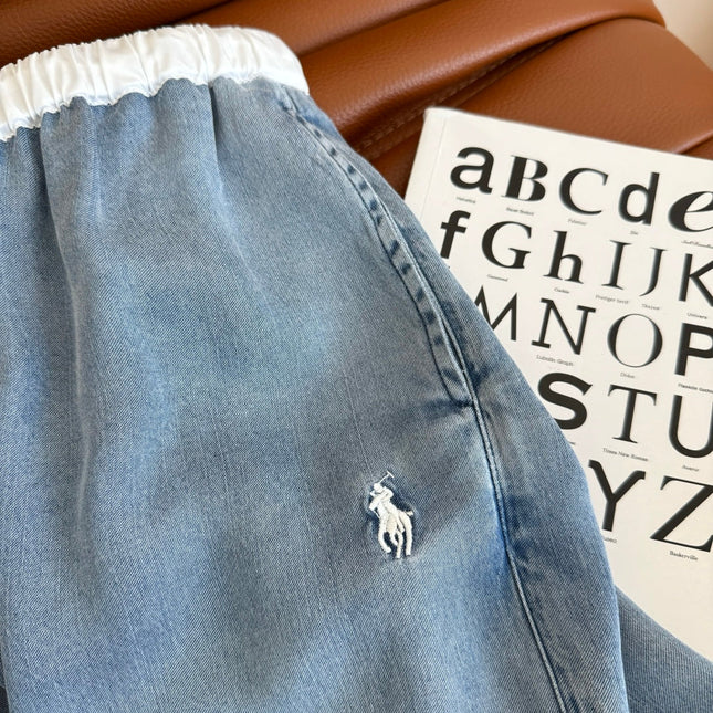 LIGHT BLUE 25S TENCEL JEANS WITH EMBROIDERY 265678
