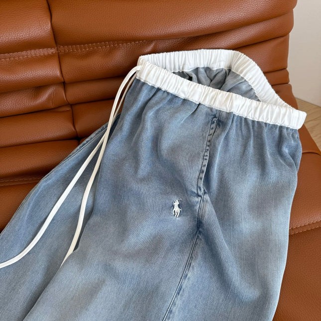 LIGHT BLUE 25S TENCEL JEANS WITH EMBROIDERY 265678
