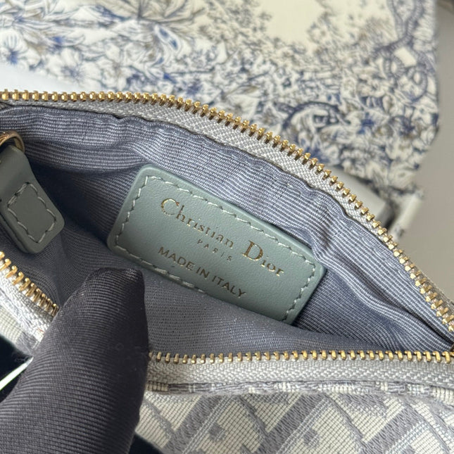 DIOR 25S TRAVEL MYRTE ZIPPED KEY CASE 14 IN GRAY DIOR OBLIQUE JACQUARD CANVAS