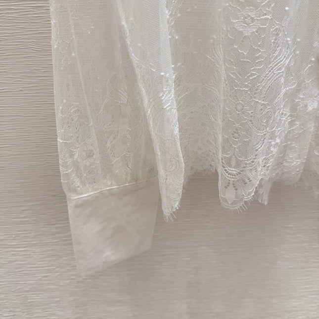 MIUMIU LONG-SLEEVE LACE SHIRT 267993