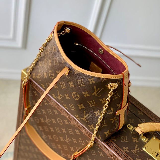 CARRY ALL 26 IN BROWN MONOGRAM CANVAS AND CALFSKIN GOLD HARDWARE