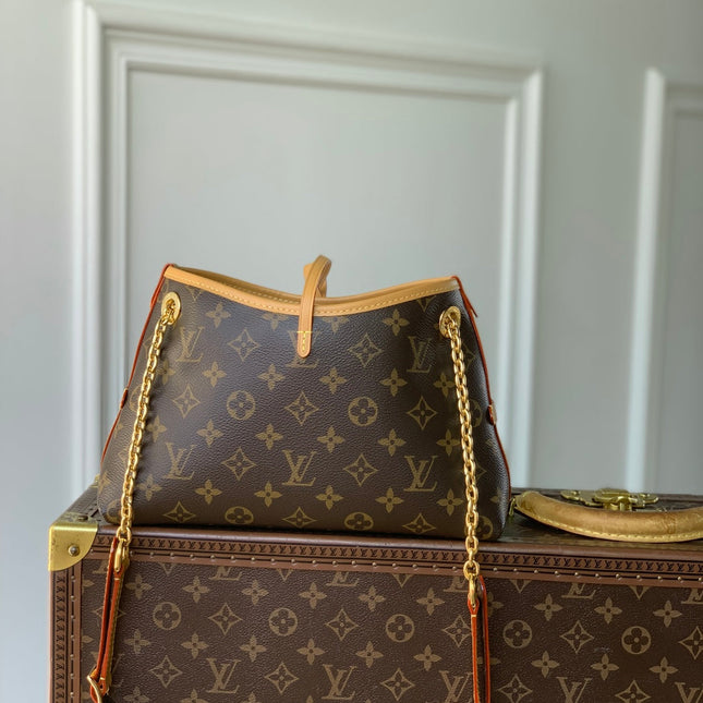 CARRY ALL 26 IN BROWN MONOGRAM CANVAS AND CALFSKIN GOLD HARDWARE