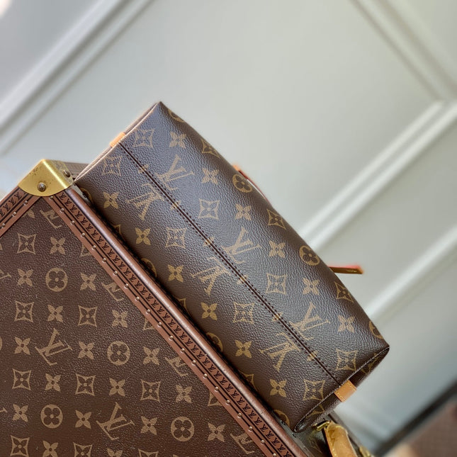 CARRY ALL 26 IN BROWN MONOGRAM CANVAS AND CALFSKIN GOLD HARDWARE