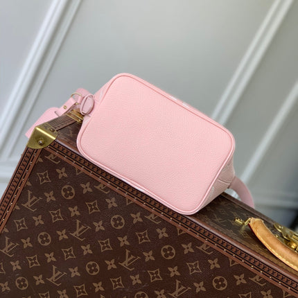 ALL IN BB BAG 18 IN QUARTZ PINK AND BEIGE EMBOSSED COWHIDE