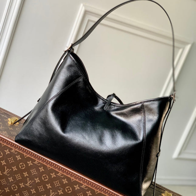 CARRYALL CARGO DARK 39 IN BLACK LAMBSKIN COLORFUL MONOGRAM TAG