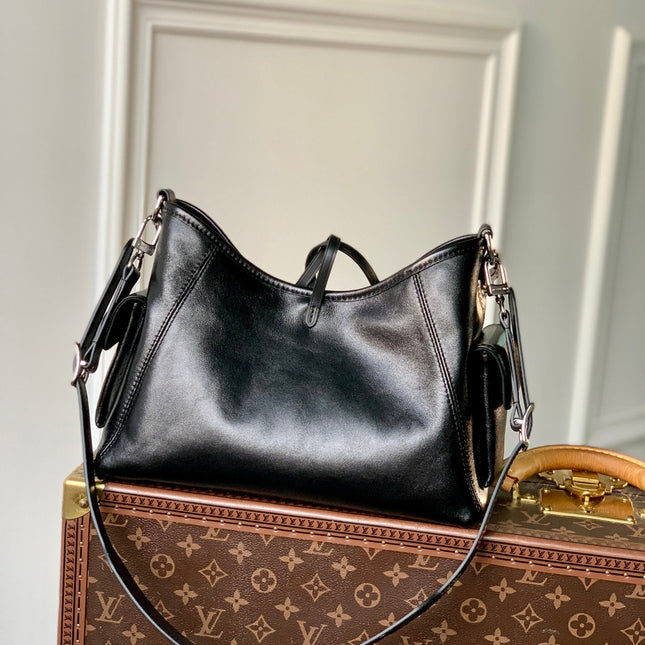 CARRYALL CARGO VIBE PM 33.5 IN BLACK LAMBSKIN COLORFUL MONOGRAM TAG