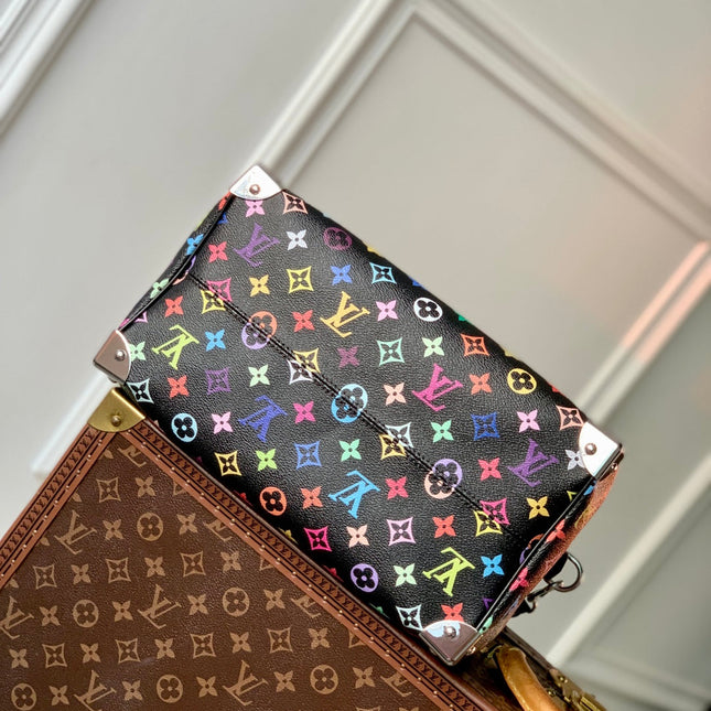 SPEEDY SOFT 30 IN COLORFUL MONOGRAM PATTERN AND BLACK COATED CANVAS