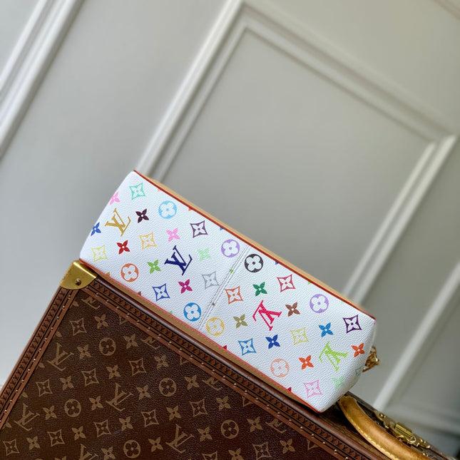 LV x TM DAUPHINE SOFT 28 IN COLORFUL MONOGRAM PATTERN AND WHITE COATED CANVAS