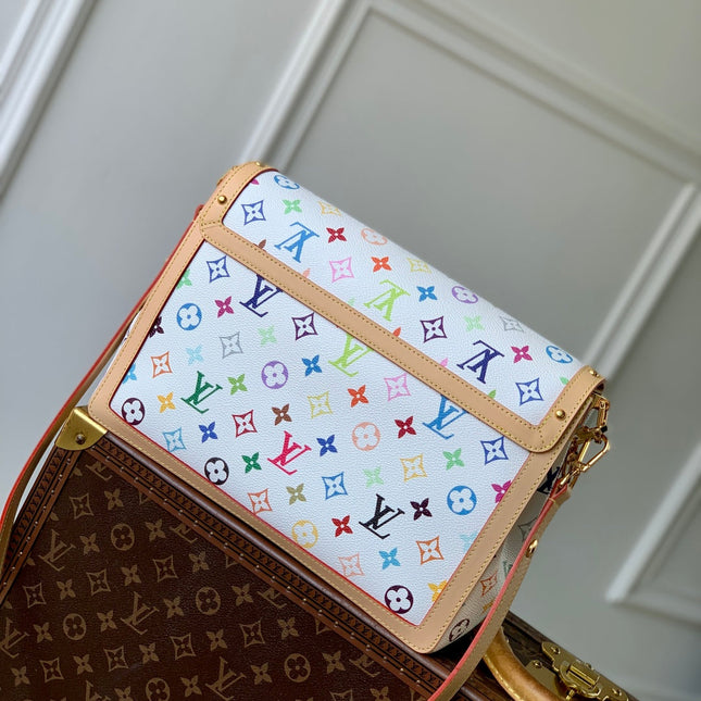LV x TM DAUPHINE SOFT 28 IN COLORFUL MONOGRAM PATTERN AND WHITE COATED CANVAS