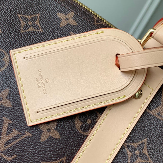 KEEPALL BANDOULIÈRE  FLORAL 45 IN BROWN MONOGRAM COATED CANVAS