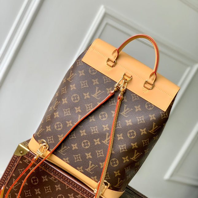 SOHO MM 32 IN BROWN MONOGRAM COATED CANVAS AND CALFSKIN