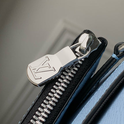 TRIO MESSENGER BAG 25 IN BLUE MONOGRAM COATED CANVAS AND CALFSKIN