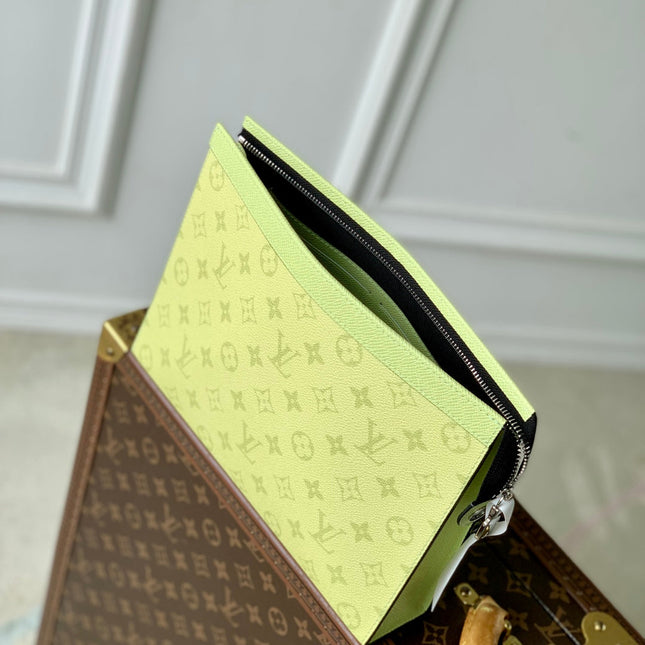 POCHETTE VOYAGE 26 IN LEMON YELLOW MONOGRAM ECLIPSE CALFSKIN