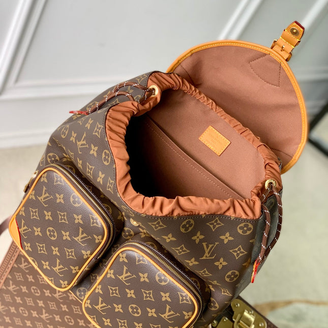 MONTSOURIS CARGO BACKPACK 40 IN BROWN MONOGRAM LAMBSKIN