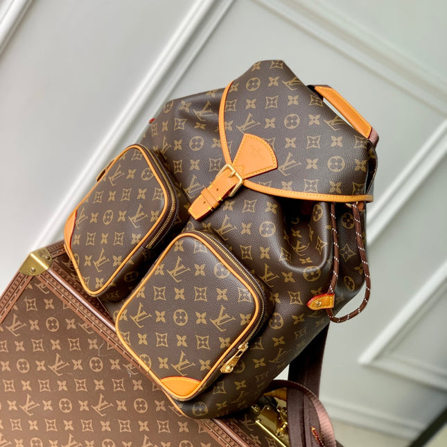MONTSOURIS CARGO BACKPACK 40 IN BROWN MONOGRAM LAMBSKIN