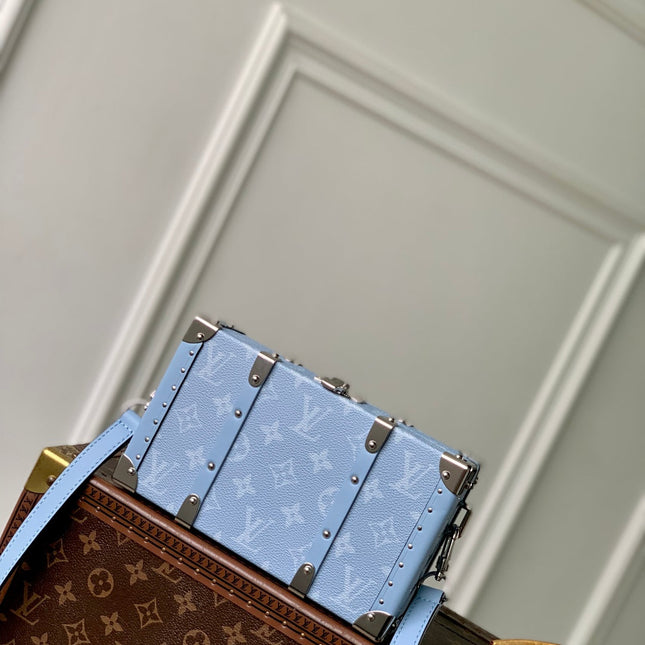 WALLET TRUNK TAIGARAMA 21.5 IN BLUE MONOGRAM COATED CANVAS