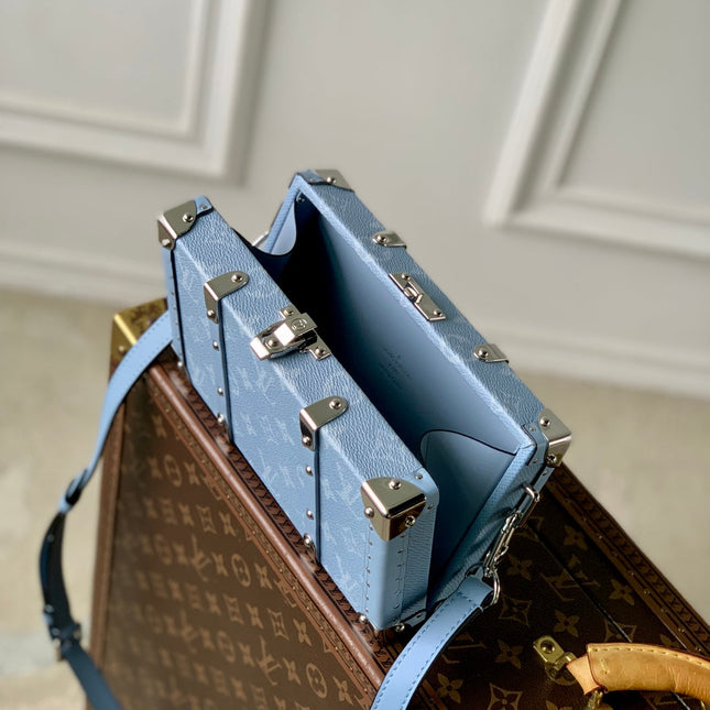 WALLET TRUNK TAIGARAMA 21.5 IN BLUE MONOGRAM COATED CANVAS