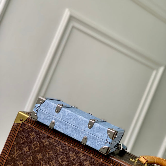 WALLET TRUNK TAIGARAMA 21.5 IN BLUE MONOGRAM COATED CANVAS