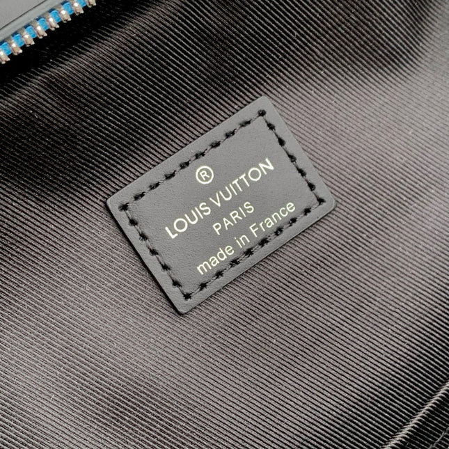 AVENUE SLINGBAG 31 IN BLACK AND GREY DAMIER GRAPHITA CANVAS CALFSKIN