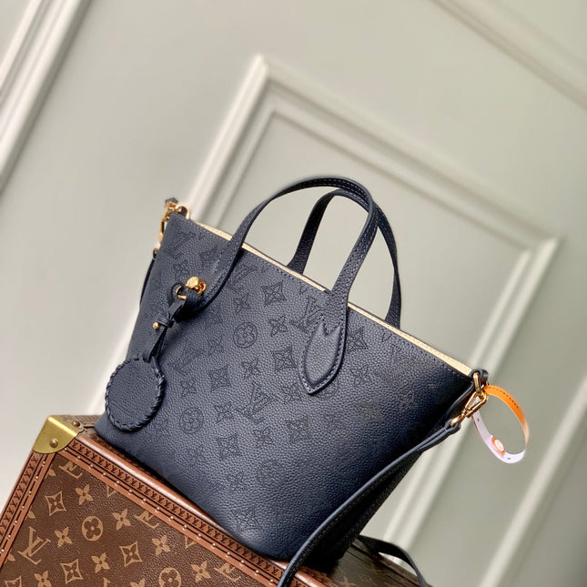 BLOSSOM PM 20 IN DARK BLUE MONOGRAM PERFORATED CALFSKIN