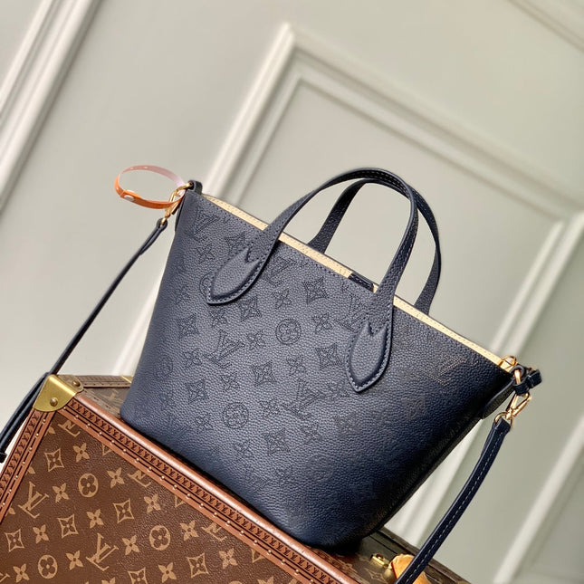 BLOSSOM PM 20 IN DARK BLUE MONOGRAM PERFORATED CALFSKIN