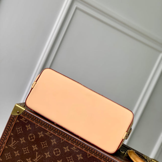 COSMETIC POUCH 27 IN GREY MONOGRAM DENIM GOLD HARDWARE