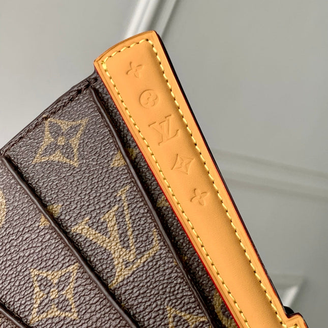 LV FAN 37 IN BROWN MONOGRAM COATED CANVAS AND CALFSKIN