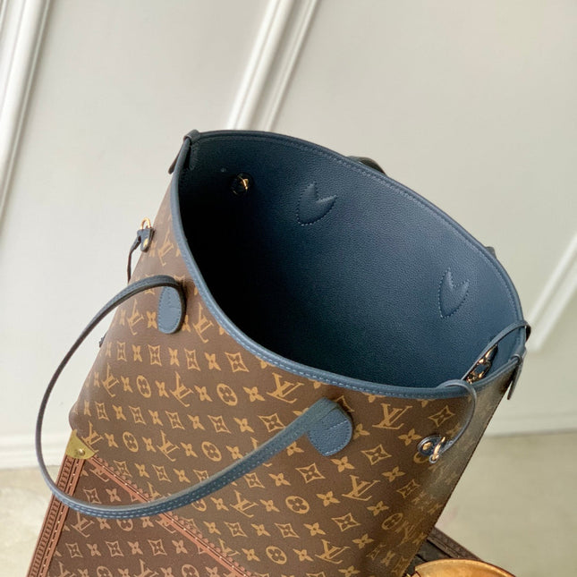 NEVERFULL BANDOULIÈRE INSIDE OUT BB 31 IN BROWN MONOGRAM CANVAS AND BLACK CALFSKIN