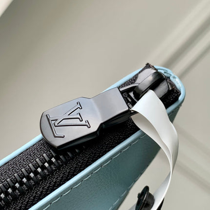 POCHETTE TO GO 30 IN SKY BLUE MONOGRAM SHADOW CALFSKIN EMBOSSED LOGO