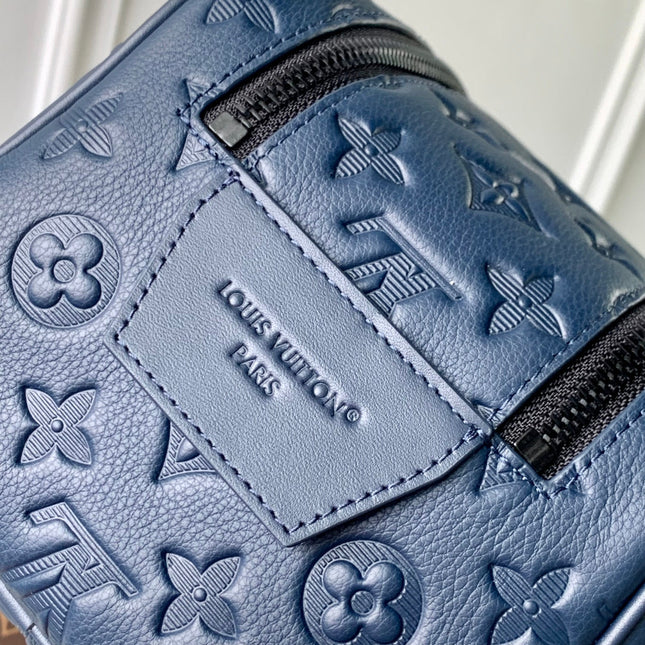 DOPP KIT 28 IN DARK BLUE MONOGRAM SHADOW CALFSKIN