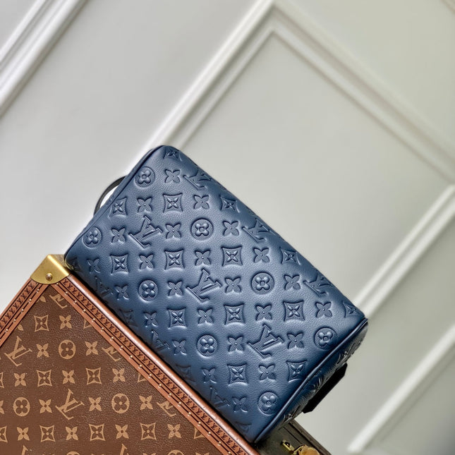 DOPP KIT 28 IN DARK BLUE MONOGRAM SHADOW CALFSKIN