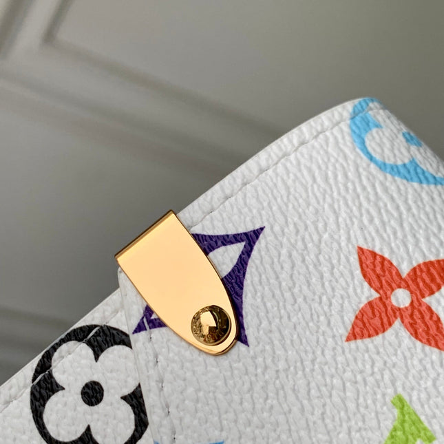 PHONE POUCH 17.5 IN WHITE MULTICOLORED MONOGRAM COATED CANVAS