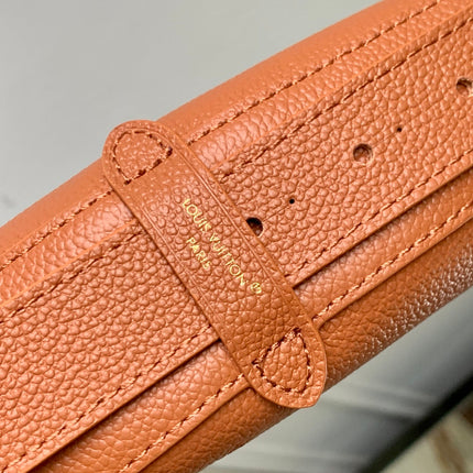 LOW KEY COOKIE MM 32 IN COGNAC BROWN CALFSKIN GOLD HARDWARE