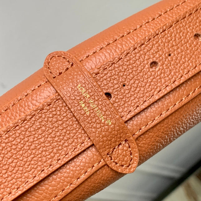 LOW KEY COOKIE MM 32 IN COGNAC BROWN CALFSKIN GOLD HARDWARE
