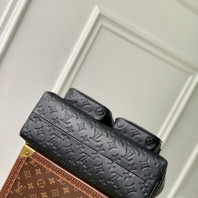 HOBO CARGO 35 IN BLACK MONOGRAM SHADOW CALFSKIN