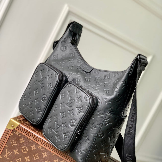 HOBO CARGO 35 IN BLACK MONOGRAM SHADOW CALFSKIN