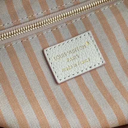 ONTHEGO 25 IN CREAM MONOGRAM EMPREINTE CALFSKIN EMBOSSED LOGO