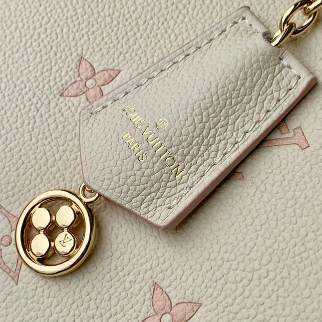 ONTHEGO 25 IN CREAM MONOGRAM EMPREINTE CALFSKIN EMBOSSED LOGO