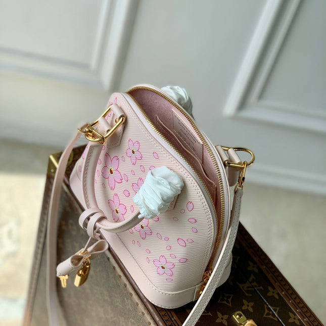 ALMA BB TAKASHI MURAKAMI 23.5 IN PINK CHEEKY CHERRY BLOSSOM EPI CALFSKIN