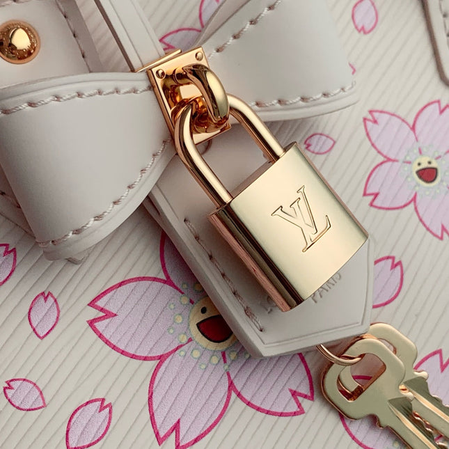 ALMA BB TAKASHI MURAKAMI 23.5 IN PINK CHEEKY CHERRY BLOSSOM EPI CALFSKIN