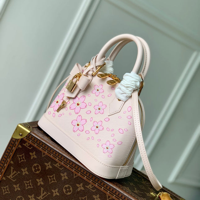 ALMA BB TAKASHI MURAKAMI 23.5 IN PINK CHEEKY CHERRY BLOSSOM EPI CALFSKIN