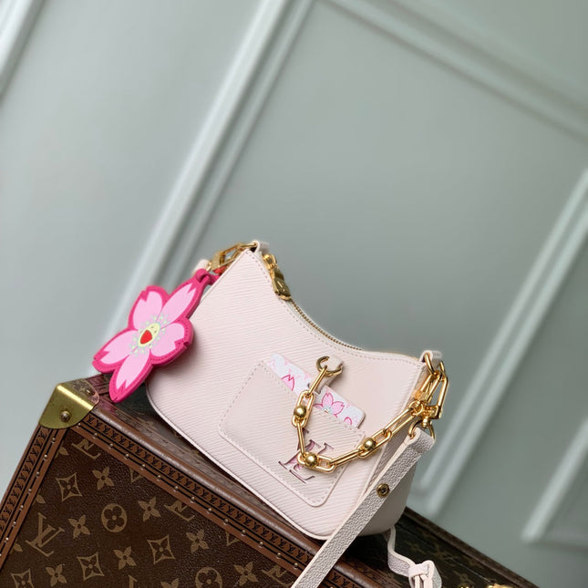 MARELLINI LV X TM 19 IN PINK CHEEKY CHERRY BLOSSOM EPI CALFSKIN
