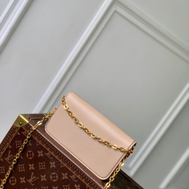 WALLET ON CHAIN BLOOM 20 IN BEIGE CALFSKIN