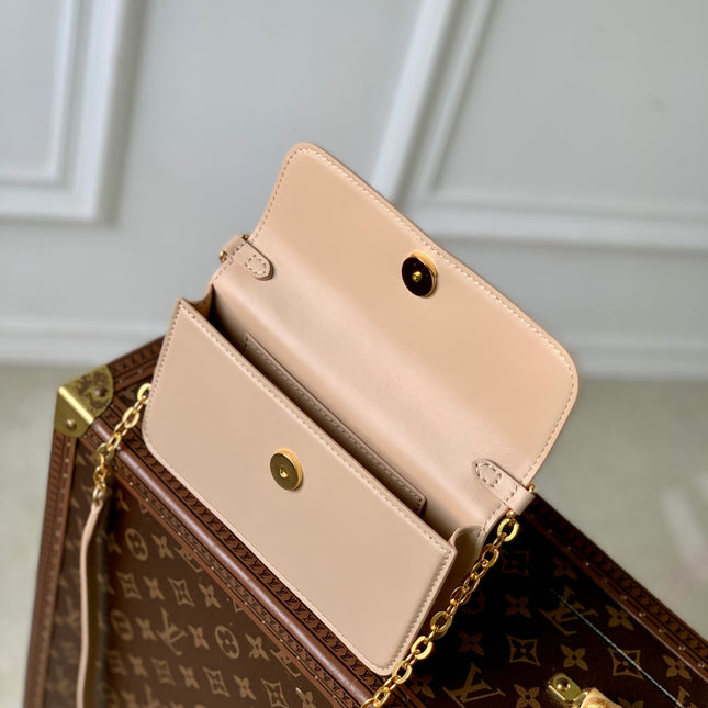 WALLET ON CHAIN BLOOM 20 IN BEIGE CALFSKIN