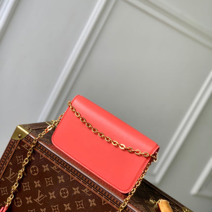 WALLET ON CHAIN BLOOM 20 IN SWEET CORAL CALFSKIN