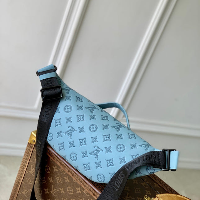RUSH BUMBAG 30 IN SKY BLUE MONOGRAM SHADOW CALFSKIN